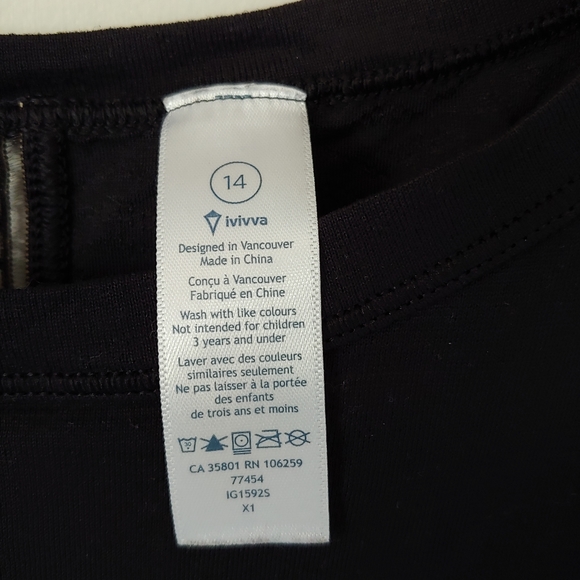 Lululemon Ivivva Hit the Heat Tank Top Cropped Black Size 14 Girls - Picture 15 of 15